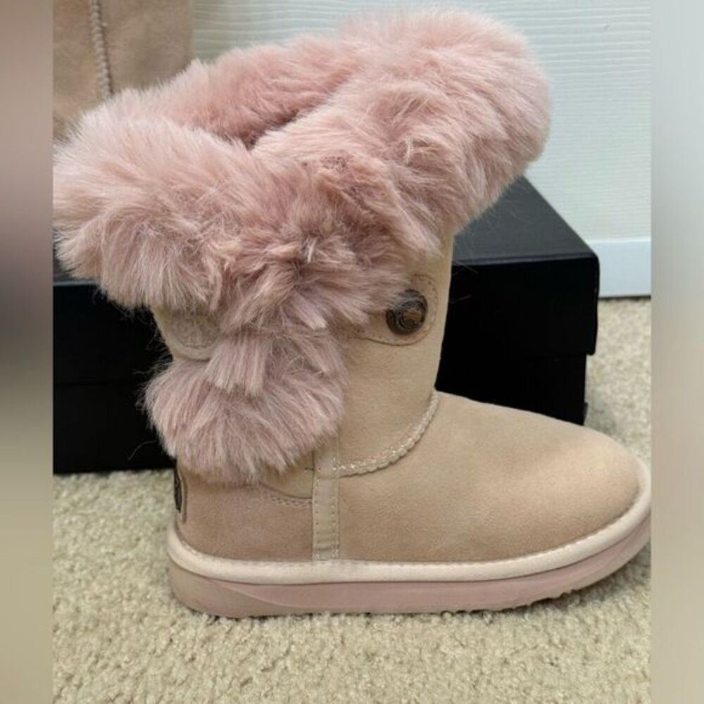 NWB Australia Luxe Collective Nordic Kids Sheepskin Baby Pink Girl’s Boots Sz 12 - Picture 6 of 14